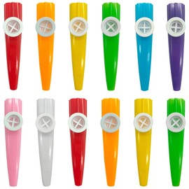 Niuhong Pack of 12 Kazoo Plastic Music Beginners Kazoos Children Music Lovers Colourful Instruments Party Noisemaker Funny Multicoloured Birthday Party Gifts Carnival Random Colour (A)