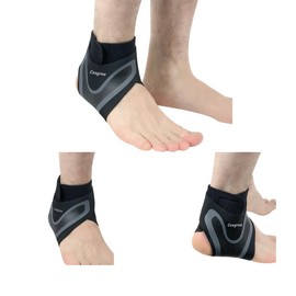 Coogime Pack of 2 Plantar Fasciitis Foot Wraps, Ankle Brace Football, Flexible Ankle Brace, Plantar Fasciitis Bandage, Plantar Fasciitis Bandage, Breathable Ankle Brace (Grey, L (EU 42-45))