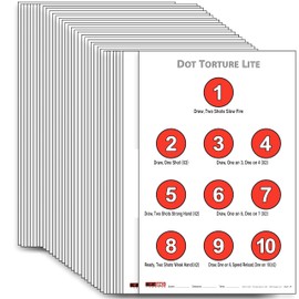 EZ2C Style 29 Dot Torture Lite (Only 30 Shots) Drill Target 11"x17" Paper Targets for Shooting USA Made Compatible with Pistols & Handguns for Indoor & Outdoor Gun Range Target Tear-Off Pad of 25