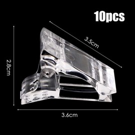 10 Pieces Transparent Nail Clips, Gel Nail Clips, Crystal Nail Clip for Nail Extension and Manicure (White)