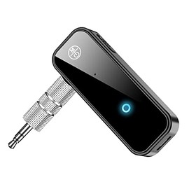 Bluetooth 5.0 Adapter 3.5mm Jack Aux Dongle, VR robot 2-in-1 Wireless Transmitter Receiver，Hands-Free Microphone Wireless Bluetooth Car Kit, Music Receiver for Car/TV/Home Stereo/Headphones/Projector