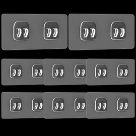 Jetec 8 Pieces Bathroom Shelf Adhesive Hooks Sticker Strong Hooks for Shower Caddy Basket Double Claw Wall Hooks Sticker for Kitchen Bathroom (6 x 12 cm)