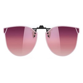 FF FRAZALA Clip-On Sunglasses, Polarized Lenses, Flip-up, Clip-on Sunglasses, Ultra Lightweight, UV Protection, For Driving, Outdoor Activities, red/pink