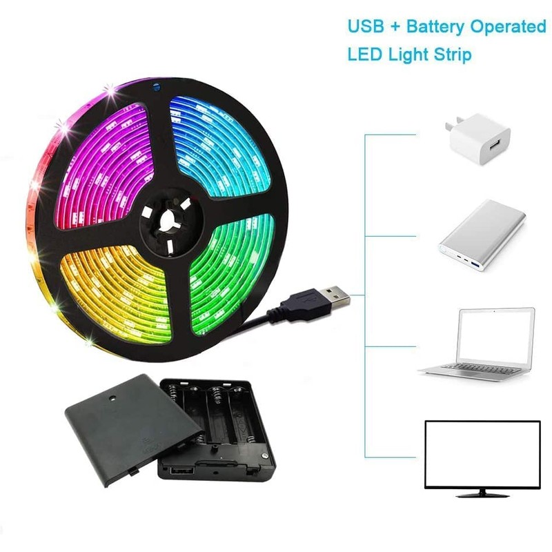 Battery Powered Led Strip Lights, 5050 6M/20FT, Flexible Color Changing