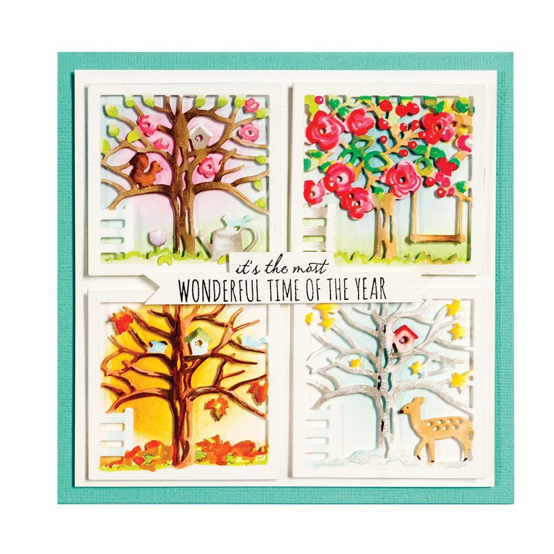 Spellbinders Shapeabilities Four Seasons Silhouettes Etched Die Set