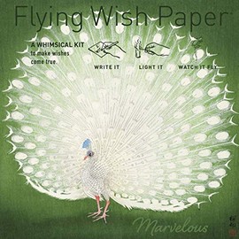 Flying Wish Paper - Write it, Light it, & Watch it Fly - Peacock - 5" x 5" - Whimsical Mini Kits