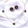 Rosegold Circle Onyx Black & Cubic Zirconia Rose Gold Plated