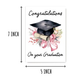 MABSDesigns Congratulations On Your Graduations Card - Graduation Card With Hat And Scroll Card - Congrats Grad Card - Card For Son Daughter
