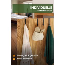 4smile Door Hooks – Set of 4, Black – Stainless Steel Door Hooks for Hanging, Universal Use, Door Coat Rack for Hanging – Solid Clothes Hooks Door, Door Hook Rail Small Budget for Hanging