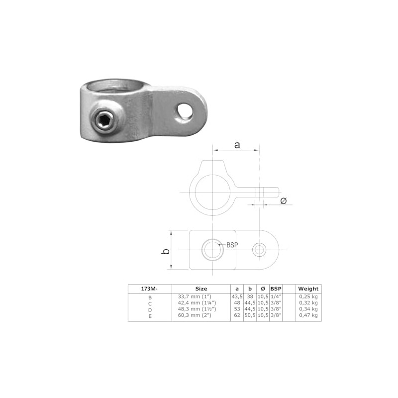 WITTKOWARE Pipe Connector Made of Galvanised Malleable Cast Iron for