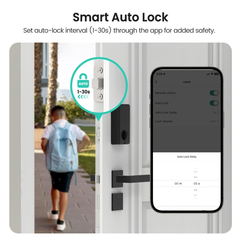 TREATLIFE Smart Door Lock with WiFi Bluetooth Gateway, Keyless Entry