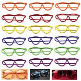 Upquzzfy 30 Pcs Glasses -Shaped Paper Clips Set, Multicolor Metal Cute Paperclips for School & Office - Perfect for Organizing Documents & Bookmarks & Decor (Glasses Shaped, 30)