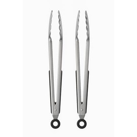 Stainless Steel Kitchen Tongs, Heat Resistant Locking Cooking Utensils for BBQ, Salad, and Grilling – Dishwasher Safe – (12" and 12")