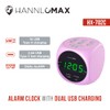 HANNLOMAX HX-702C Digital Clock with Dual Alarm, 0.7" Green LED