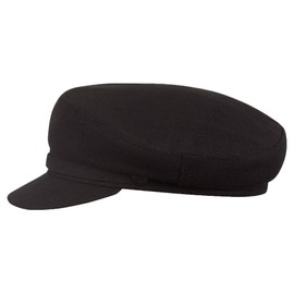 Sterkowski Pireus Schirmmütze | Sommer Leinen Mütze | Schirmmütze Bretonischer Hut Fischerhut Herren Leichte Sommermütze Herren Retro Leinen Mütze Fischerhut Leinen Herren 59 cm Schwarz