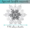 Snowflake Christmas Ornaments - White and Silver Glittered Snowflakes Each