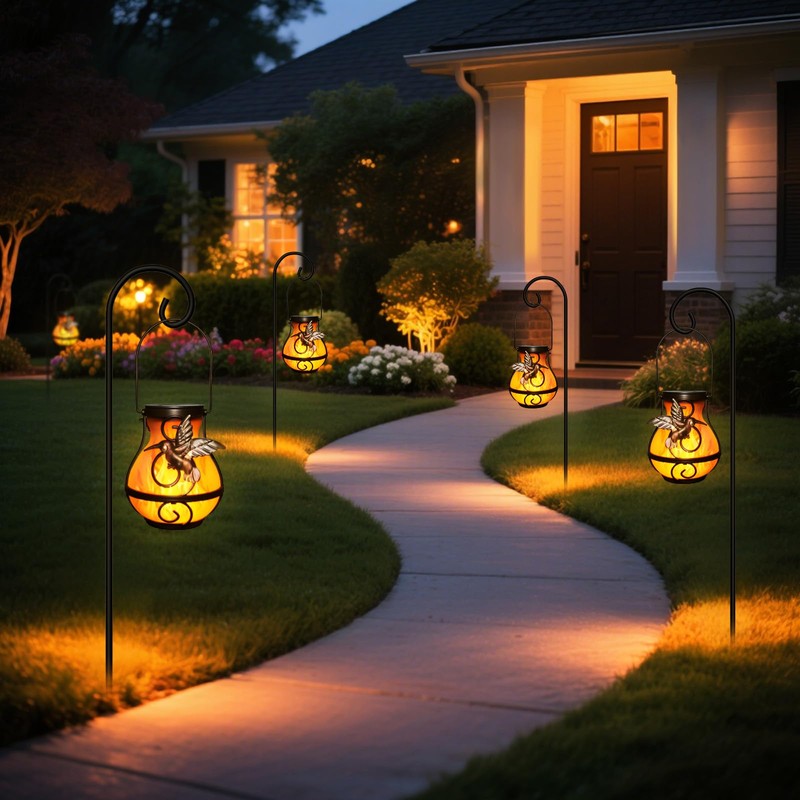 X-PREK 2 Pack Solar Lanterns Outdoor Waterproof Hummingbird Hanging Solar