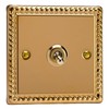 Varilight Single Light Switch 2-Way - Classic Georgian Brass With