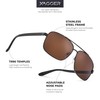 Xagger Polarized Brow Bar Square Aviator Sunglasses for Men Retro