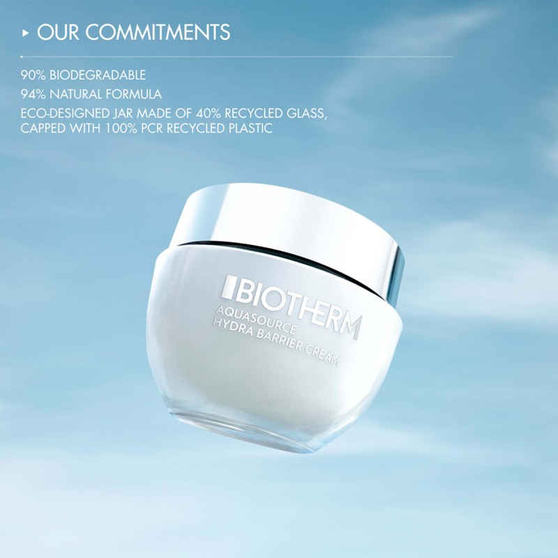 Biotherm Aquasource Hydra Barrier Cream, Lightweight And Fast-Absorbing Face Moisturizer