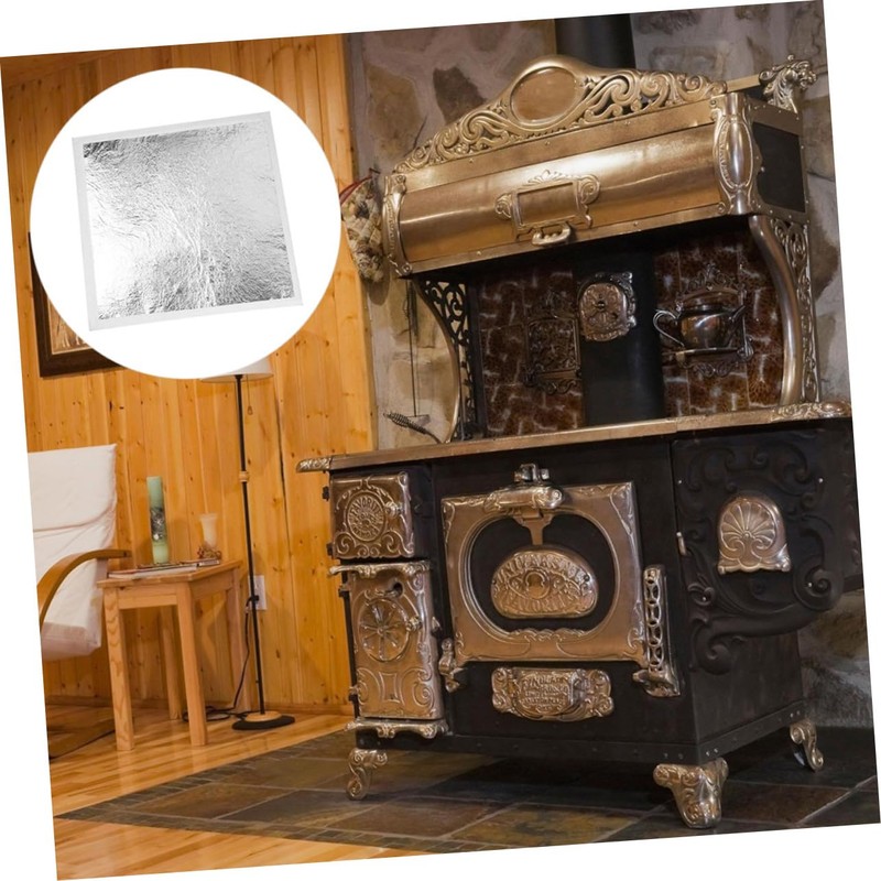 DOITOOL 200Pcs Silver Gilding Foils Imitation Leaves for Art Crafts