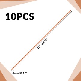 Therwen 10 Pcs Pure Copper Round Rod - 4 Inch Length, 3 mm Diameter - Solid Copper Rod for Metal Crafts & Working Hobbies