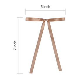 Meseey 30 Pcs Satin Bows with Twist Tie 5 x 7 Inch Pretied Premade Ribbon Bows for Tree Wreath Garland Home Decor Indoor Outdoor Decorations (Khaki)