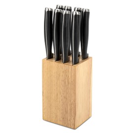 8 Slots Steak Knife Block Holder, 5.5" Wooden Small Knife Block without Knives,Compact and Space Saving Storage Knife Holder for Counter Top (1)
