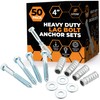 Concrete Anchors Set with 4" Lag Bolt, Lag Shield and