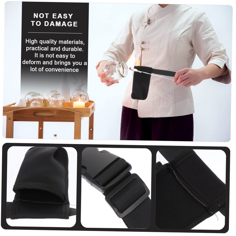 SAFIGLE 1Pc Essential Oil Waist Storage Pouch Durable Black Bottle