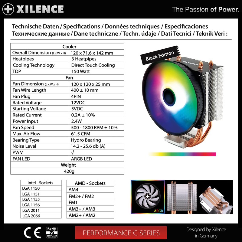 Xilence Performance C Series CPU Cooler M403PRO.ARGB Multi Socket ARGB