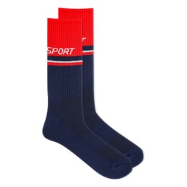 Chaps Men's Athletic Cushioned Performance Crew Socks-6 Pairs-Breathable Mesh, White Navy Assorted, 6-12