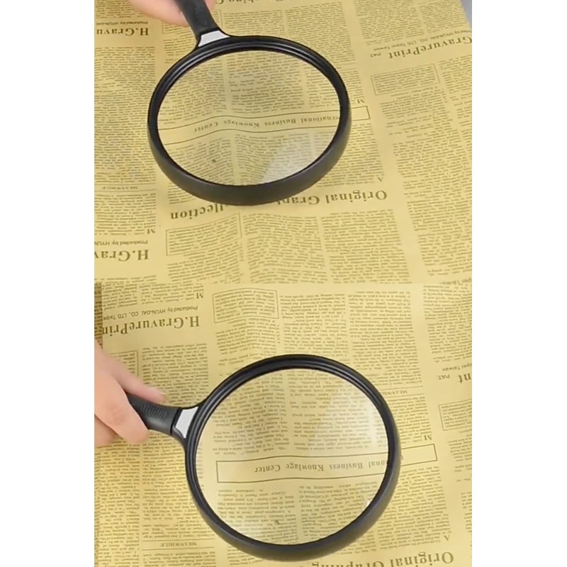 HIRAISM Big Loupe Magnifying Glass Large Handheld with Cleaning Cloth