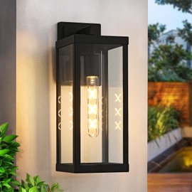 JOKAONOTL Black Outside Lights for House 15" H Outdoor Wall Sconce Waterproof Large Exterior Light Fixtures for Garage, Doorway, Porch, Patio,1 Pack