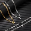 RWQIAN Initial Necklace for Men,Gold Plated Cuban Link Chain with