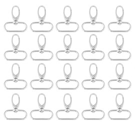 Fdit 20 Pcs Lobster Swivel Snap Hook Keychain Zinc Alloy Swivel Clasps D Ring Large Olive Buckle Lobster Clasps Swivel Snap Hooks(32mm)