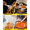 Silicone Soup Ladle and Spaghetti Spoon Set with Wooden Handle,