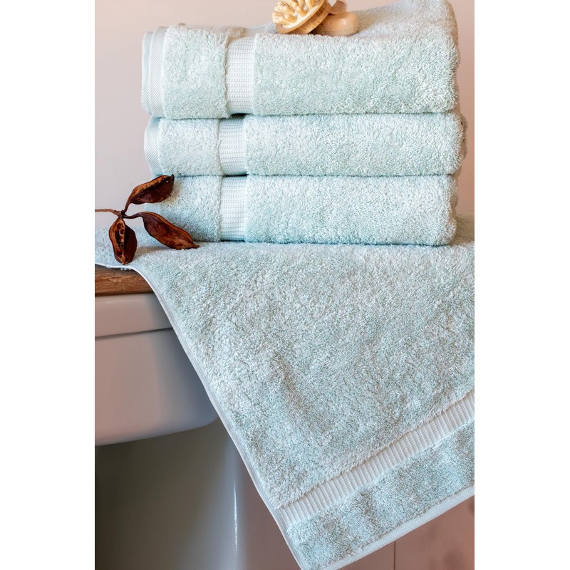 SALBAKOS 4-Piece 100% Turkish Cotton Bath Towels, 27x54 inch, Seafoam