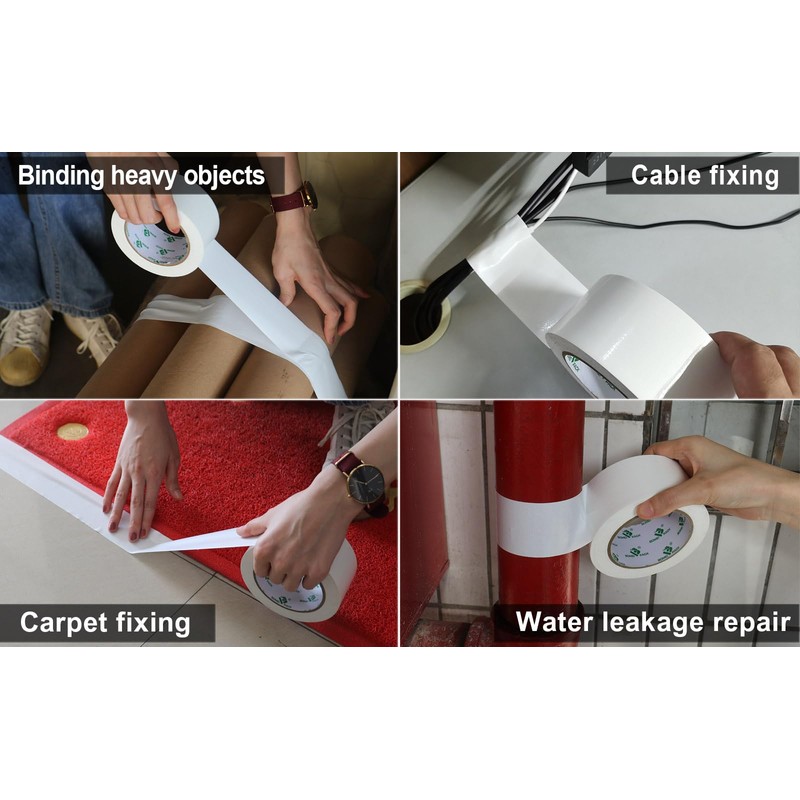 BOMEI PACK Duct Tape Heavy Duty, White 2 Pack 9