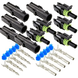 1-PIN (Conductor) 20 amps 12 10 GA, Weather-Pack Series, Sealer Terminals, Housing Male & Female Quick Disconnect QD Splice Kit