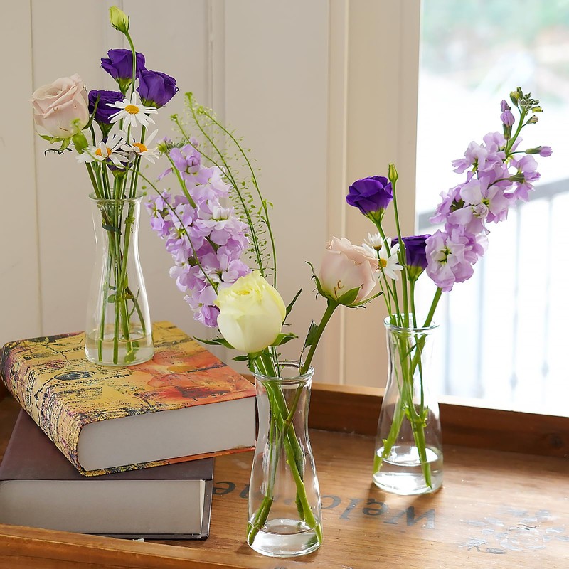 35 PCS Glass Bud Vases for Centerpieces, 5.5" Clear Small