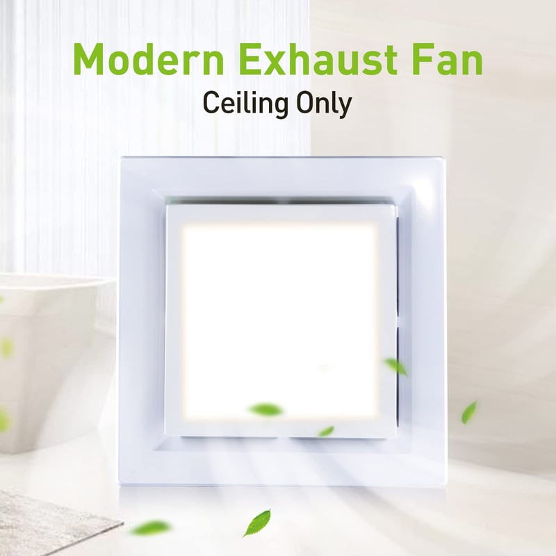 Tolery Bathroom Fan with Light Ceiling Mount Shower Ventilation Exhaust