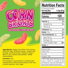 Diana Corn Brights, Sugar Coated Vanilla Flavored Corn Snack, 4.51 Oz