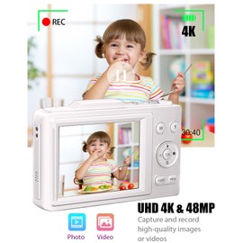 HEYMAO Kids Camera Toy with 16X Zoom Anti Shake 32GB Card 4K 1080P HD 48MP Kids Digital Camera Toys for Boys Age 8-12