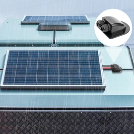 Mbsomnus 2 pieces IP68 cable grommet, waterproof roof guide, solar wall feed-through cable with ABS double black for solar installation, caravans, solar, complete set, camping, caravan