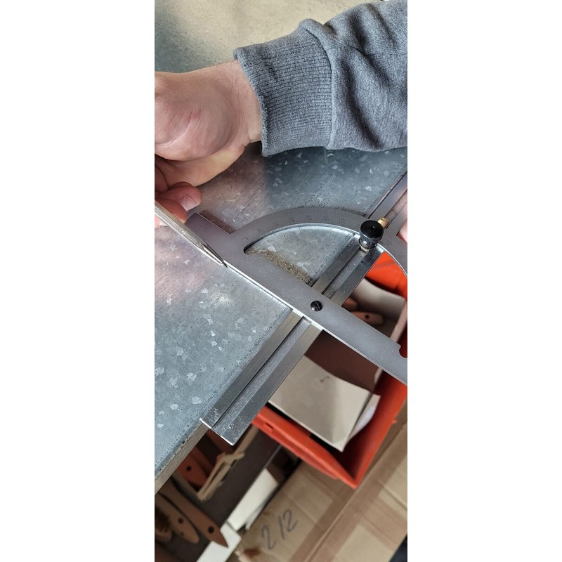 WRS Precision Protractor with Adjustable Rail, 10-170°, Rust-Proof, Matt Chrome,