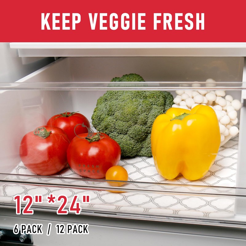 Cooyes Non Slip Refrigerator Liners, 2-in-1 Fridge Mats and Fresh-Keeping