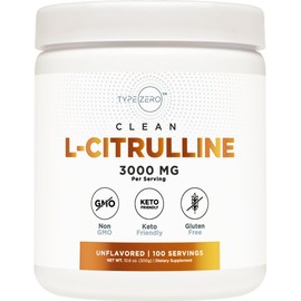 Type Zero Pure L-Citrulline Base Powder (No Malate) 300 Grams