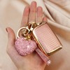 Simocky Key Fob Cover with Diamond Heart Keychain for Mazda
