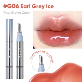 Judydoll Watery Essence Lip Glaze, Mirror Lip Stain, Non-drying, Glossy, Tinted Lip Oil, Moisturizing, Liquid Lipstick, Plumping, Diverse Shades, Not Easy To Fade, Makeup, Cosmetic, Mothers Day Gift - Color: G06 Earl Grey Ice